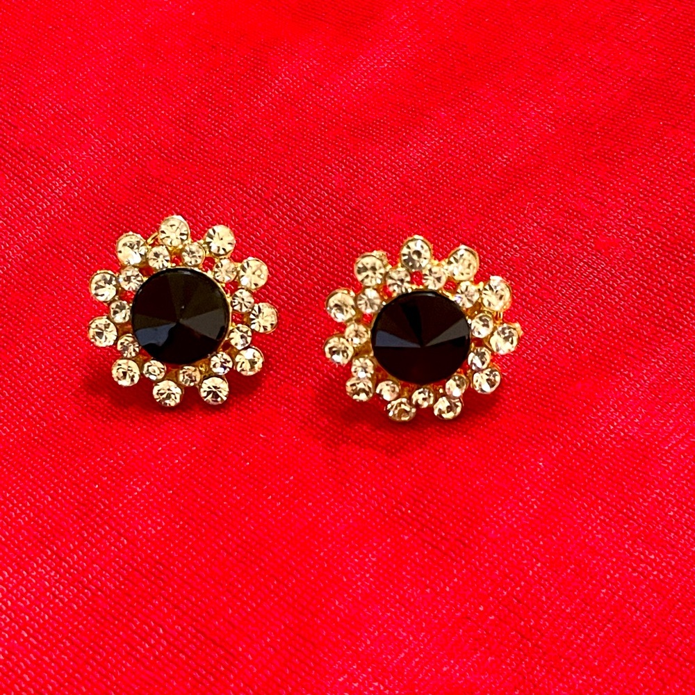 Dainty Elegant Black Rhinestone Earring